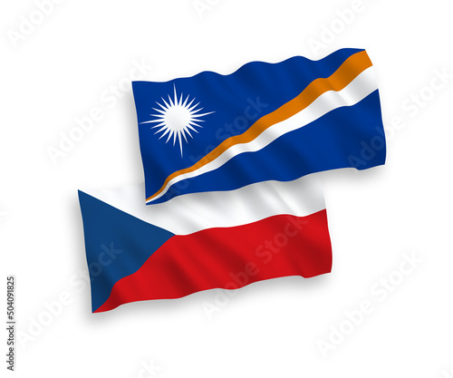 Flags of Czech Republic and Republic of the Marshall Islands on a white background