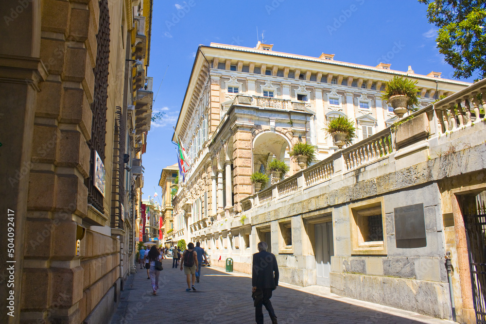 Palazzo Doria-Tursi on Via Garibaldi in Genoa, Italy