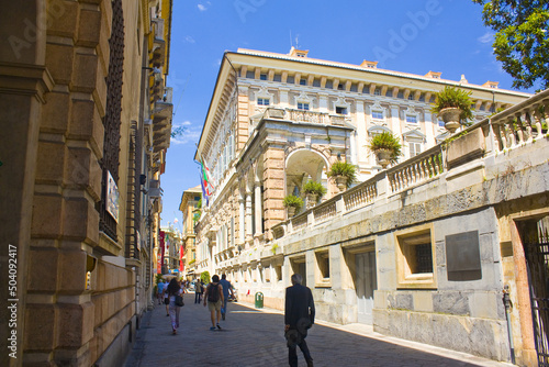 Palazzo Doria-Tursi on Via Garibaldi in Genoa, Italy photo