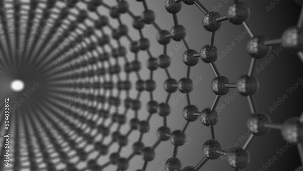 Carbon nanotube atom molecular structure in graphene graphite lattice