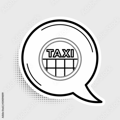 Line Taxi car roof icon isolated on grey background. Colorful outline concept. Vector
