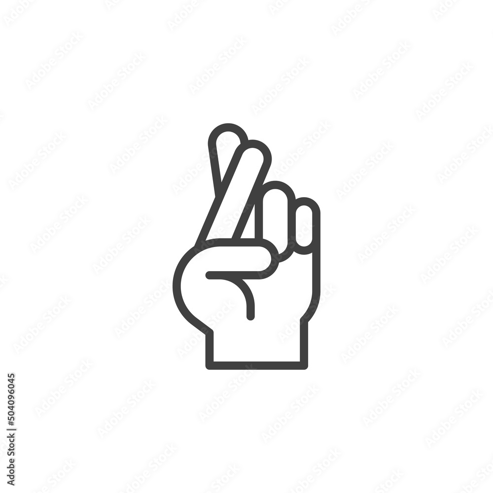 Good luck gesture line icon Good luck gesture line icon