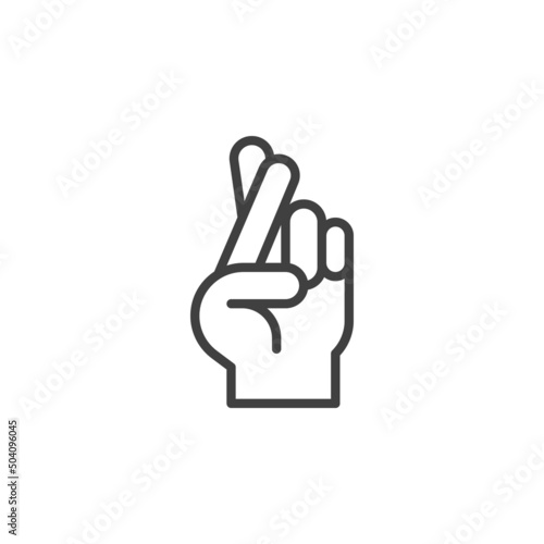 Good luck gesture line icon