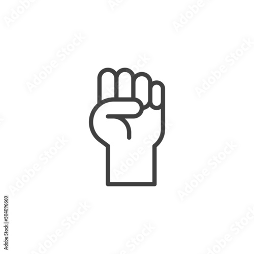 Raised fist line icon
