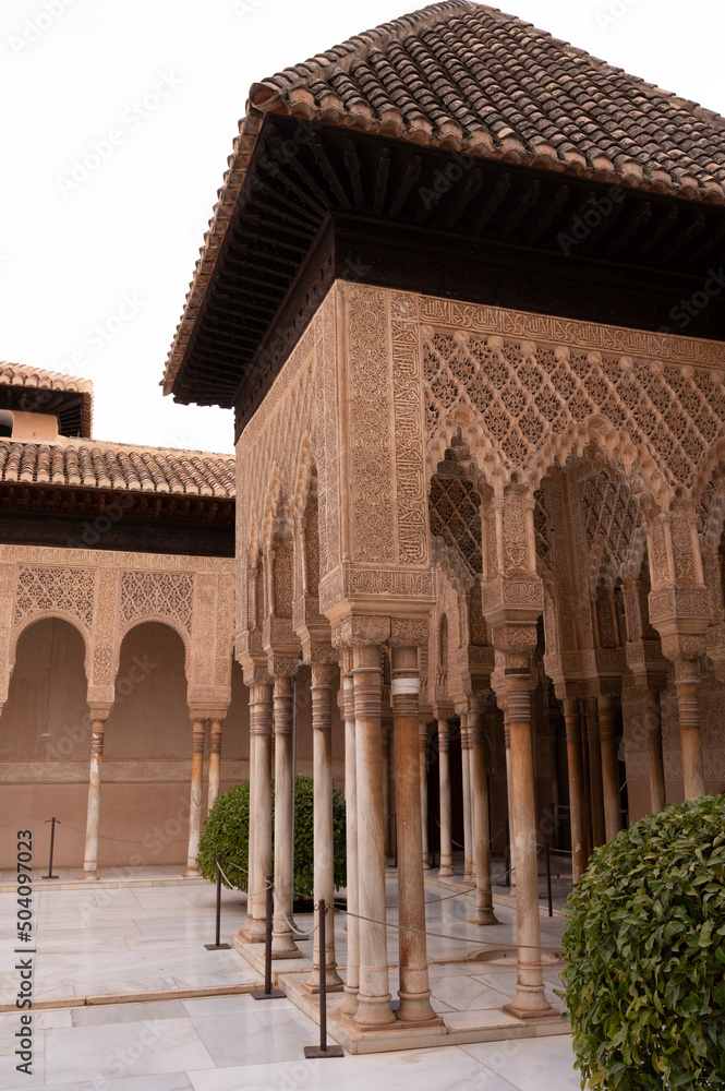 Obraz premium Walls and buidings of medieval fortress Alhambra, Granada, Andalusia, Spain