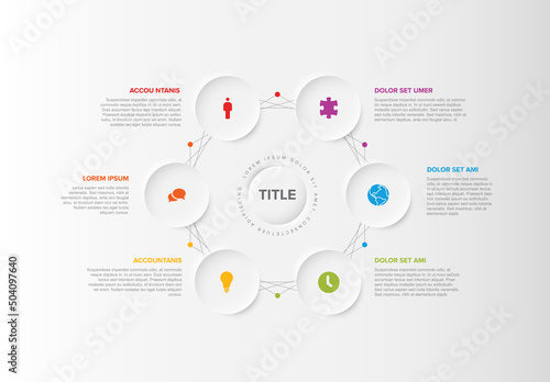 Multipurpose Infographic template with six elements on a circle