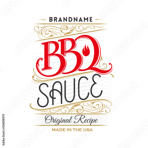 Vintage BBQ sauce logo