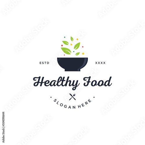 Healthy food Logo design vector illustration © sampahplastick