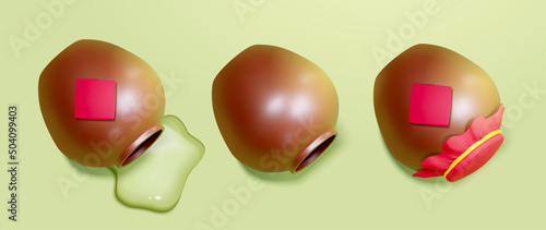 3d Chinese ancient wine jar set