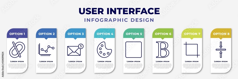 Vetor de infographic template with icons and 8 options or steps ...