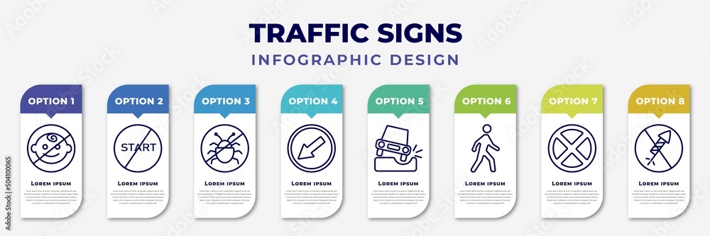 Vetor de infographic template with icons and 8 options or steps ...
