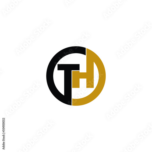 Letter TH circle logo design vector