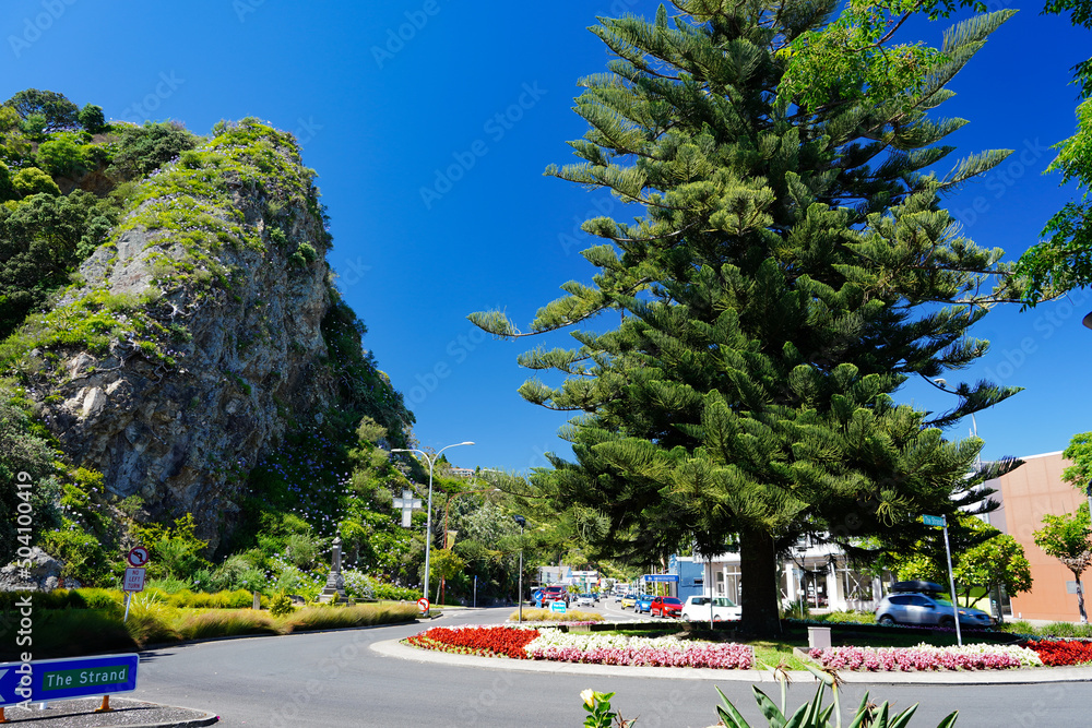 Fototapeta premium Whakatane CBD, a town in the Bay of Plenty region