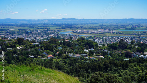 Panorama of Whakatane, a town in the Bay of Plenty region of New Zealand