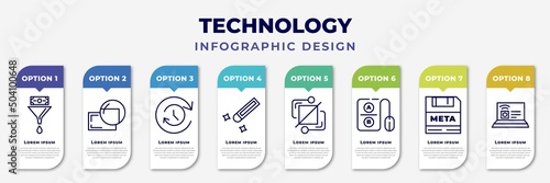 infographic template with icons and 8 options or steps. infographic for technology concept. included conversion, retina display, uptime and downtime, color value, structural elements, a/b testing,