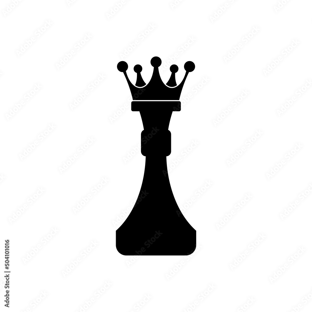 Fotografie Chess queen icon flat sign for mobile concept and web design