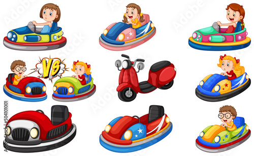 Children riding on go kart