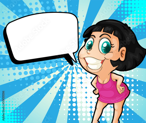 Empty bubble and facial expression retro comic banner design