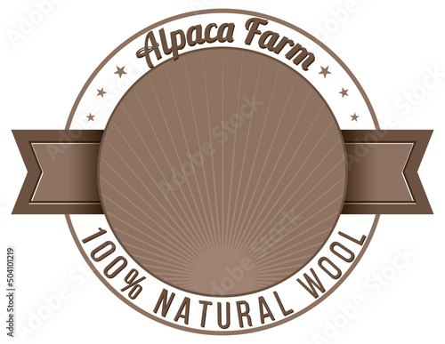Alpaca farm logo template for wool products