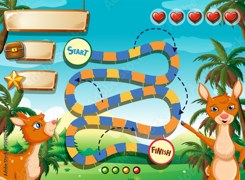Game design with deers in garden