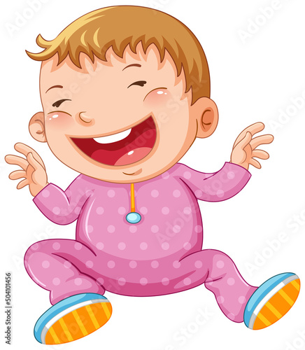 Cartoon toddler wearing pink clothes