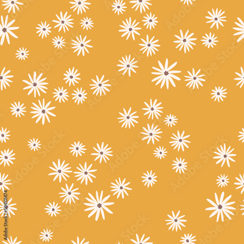 Floral boho Seamless pattern, vector repeating flower digital background for stationery, fabric, textile, wallpaper, wrapping