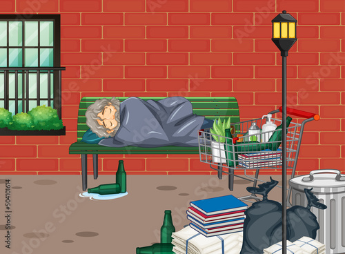 Homeless people in the city