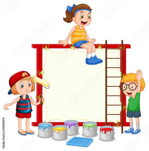 Board template with red frame