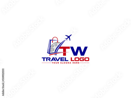 Abstract TW Logo Icon, Letter Tw wt Colorful Logo Icon Design For Travel Business