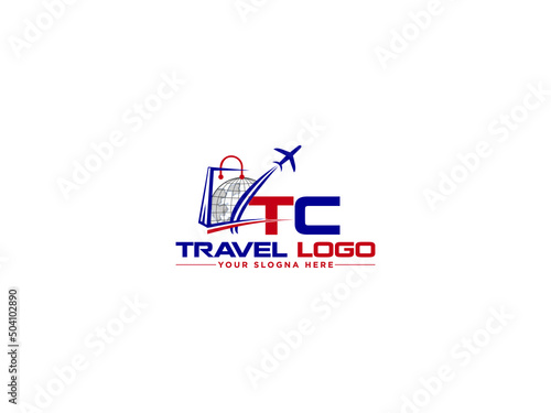 Abstract TC Logo Icon, Letter Tc ct Colorful Logo Icon Design For Travel Business