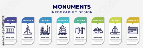 Canvas infographic template with icons and 8 options or steps