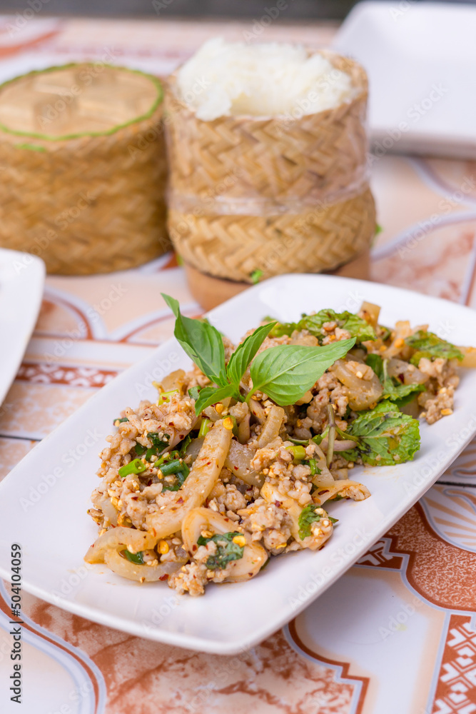 Most of favorite Northeast Thailand food is
spicy minced pork salad (larb Isan or pork larb) Most of favorite Northeast Thailand food is
spicy minced pork salad (larb Isan or pork larb)