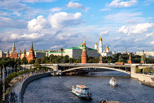 View of the Moscow river, the Kremlin, the Cathedral of the Annunciation, the water tower