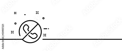 Call line icon. Rejected and missed call. Connection, communication. Ringing concept. One line style. Vector line icon for Business and Advertising