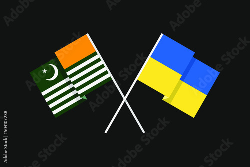 Flags of European and Asian countries of Ukraine and the Islamic Republic of Azad Jammu and Kashmir in national colors.
