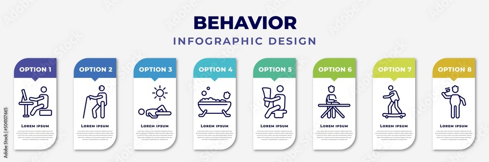 infographic template with icons and 8 options or steps. infographic for ...