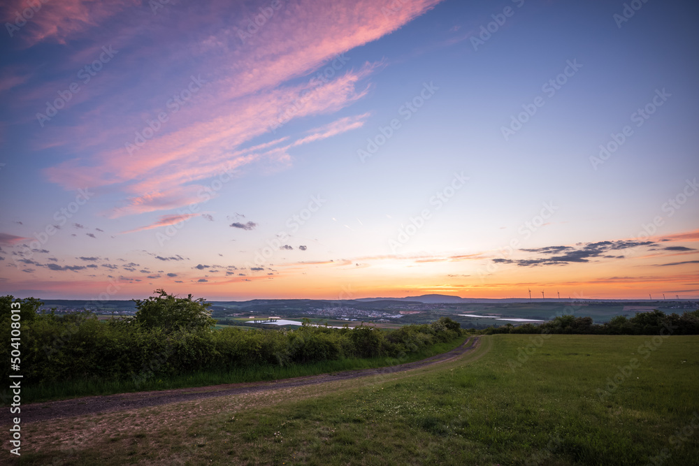 sunset over the field