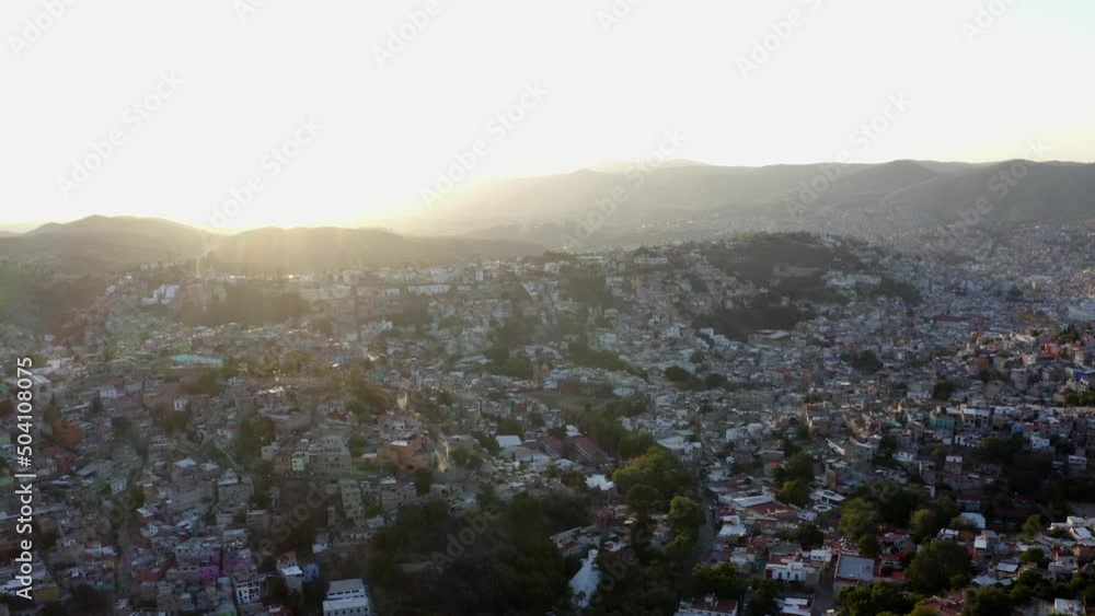 Aerial panoramic view of the skyline in Reforma Avenue, in Mexico City, on a clear day with blue sky. Drone slowly flying forward Aerial panoramic view of the skyline in Reforma Avenue, in Mexico City, on a clear day with blue sky. Drone slowly flying forward