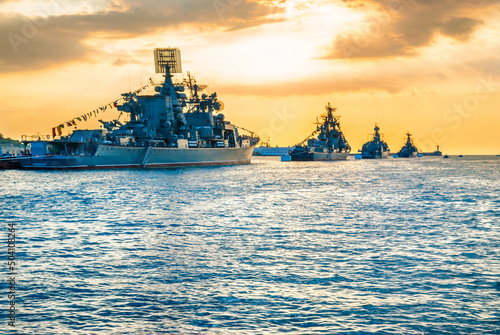 Valokuvatapetti Military navy russian ships and cruiser Moskva Moscow