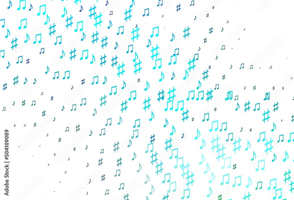 Light Blue, Green vector template with musical symbols. Light Blue, Green vector template with musical symbols.