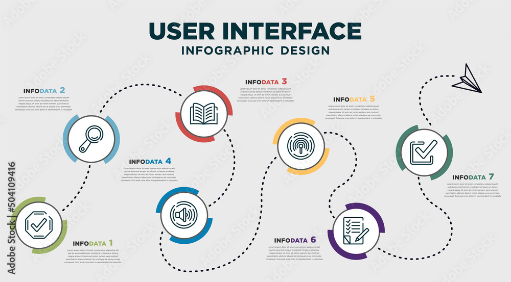 infographic template design with user interface icons. timeline concept ...