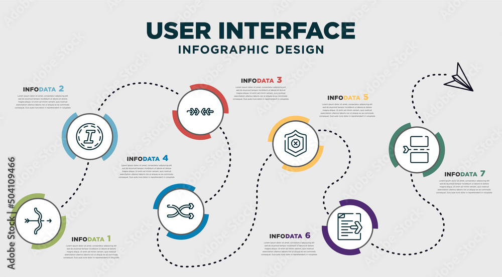 Vetor de infographic template design with user interface icons ...