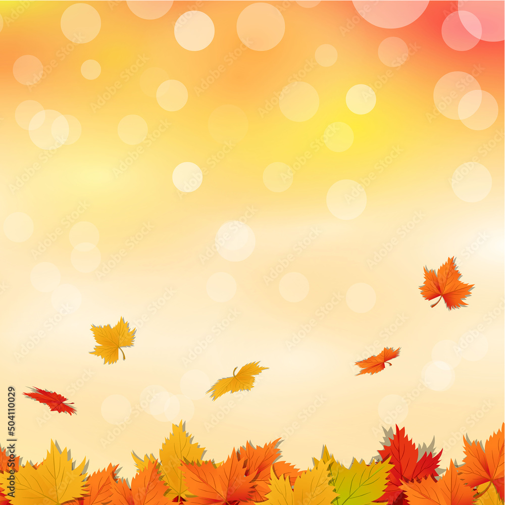 Beautiful Autumn Illustration Background. Thanksgiving Background 