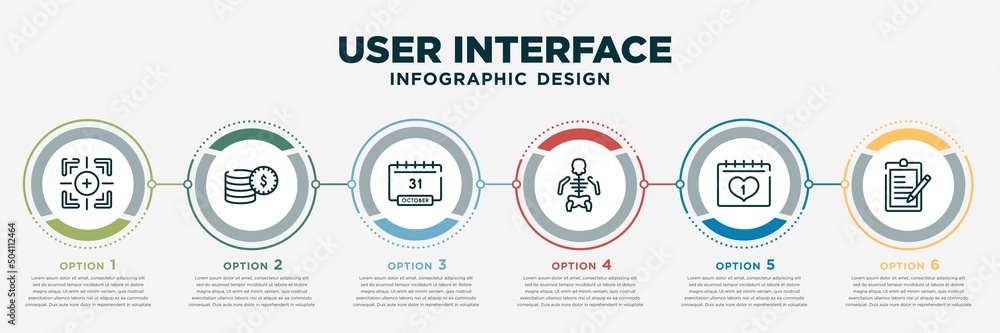 infographic template design with user interface icons. user interface ...
