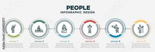 infographic template design with people icons Fototapet