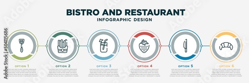 Foto infographic template design with bistro and restaurant icons