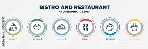 Fotografiet infographic template design with bistro and restaurant icons