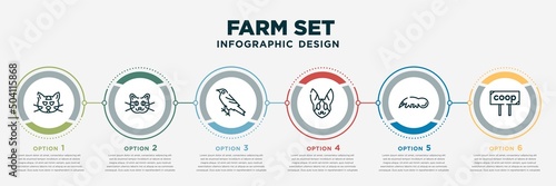Fotografie, Obraz infographic template design with farm set icons