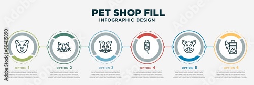 Foto infographic template design with pet shop fill icons