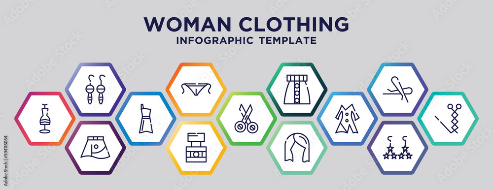 hexagon infographic template design. infographic elements from woman ...